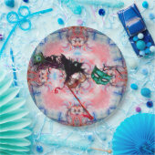 MARDI GRAS MASQUERADE BALL MASK Blue Pink Paars Papieren Bordje (Feest)