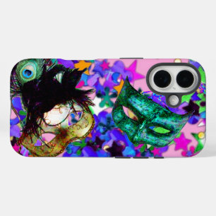 MARDI GRAS MASQUERADE BALL MASK confetti iPhone 16 Hoesje