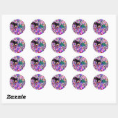 MARDI GRAS MASQUERADE BALL MASK confetti Ronde Sticker (Vel)