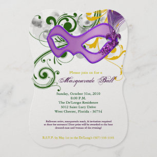 Mardi Gras Masquerade Ball Mask Costume Halloween Kaart