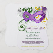 Mardi Gras Masquerade Ball Mask Kostuum Halloween Kaart (Voorkant / Achterkant)