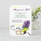 Mardi Gras Masquerade Ball Mask Kostuum Halloween Kaart (Staand voorkant)