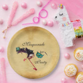 MARDI GRAS MASQUERADE BALL MASK Parchment Papieren Bordje (Feest)