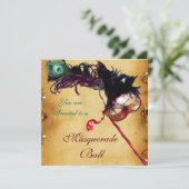 MARDI GRAS MASQUERADE BALL parchment Kaart (Staand voorkant)