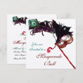 MARDI GRAS MASQUERADE BALL Silver Metallic Kaart (Voorkant / Achterkant)