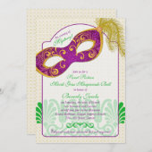 Mardi Gras Masquerade Ball Sweet 16 Verjaardag Kaart (Voorkant / Achterkant)