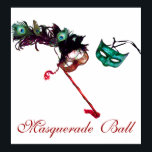 MARDI GRAS MASQUERADE BALL, wit Poster<br><div class="desc">Elegante,  kleurrijke,  klastige en artistieke Venetiaanse maskers uit ons Collectie.Originele fotografie en digitaal grafisch ontwerp door Bulgan en Alessandro Lumini - Baldesign3d (c)</div>