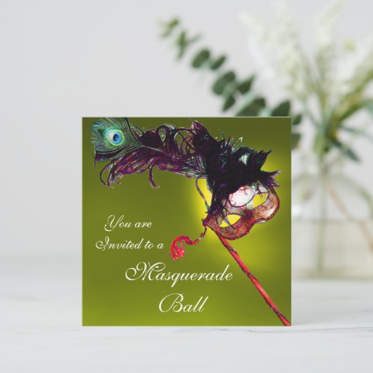 MARDI GRAS MASQUERADE BALL yellow Kaart (Staand voorkant)