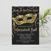 Mardi Gras Masquerade Baluitnodiging Kaart (Staand voorkant)