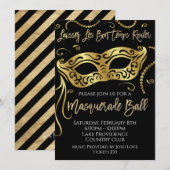 Mardi Gras Masquerade Baluitnodiging Kaart (Voorkant / Achterkant)
