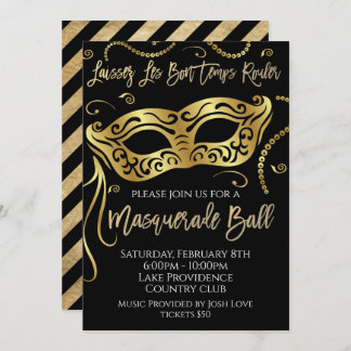 Mardi Gras Masquerade Baluitnodiging Kaart
