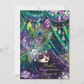 Mardi Gras Masquerade Birthday Party Kaart (Voorkant)