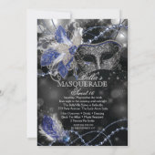 Mardi Gras Masquerade Birthday Party Uitnodiging (Achterkant)