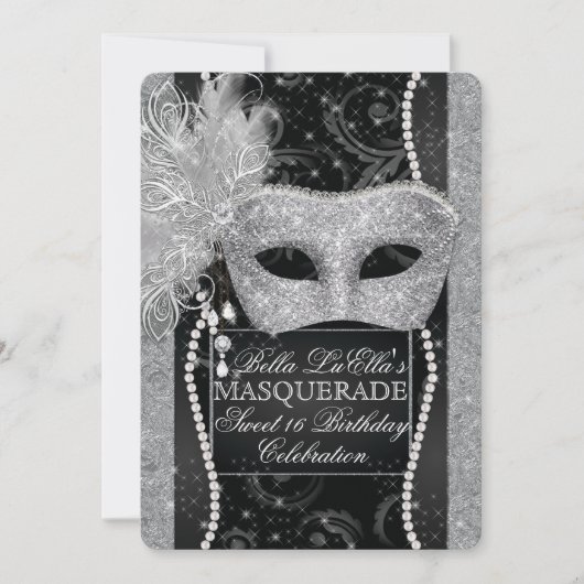 Mardi Gras Masquerade Birthday Party Uitnodiging (Voorkant)