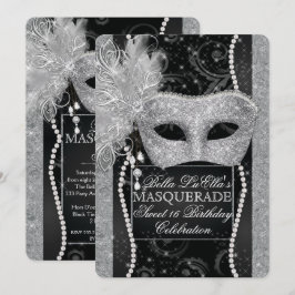 Mardi Gras Masquerade Birthday Party Uitnodiging