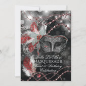 Mardi Gras Masquerade Birthday Party Uitnodiging (Voorkant)