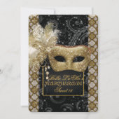 Mardi Gras Masquerade Birthday Party Uitnodiging (Voorkant)