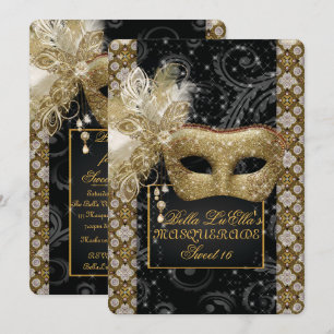 Mardi Gras Masquerade Birthday Party Uitnodiging