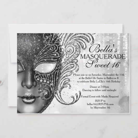 Mardi Gras Masquerade Birthday Party Uitnodiging (Voorkant)