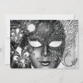 Mardi Gras Masquerade Birthday Party Uitnodiging (Achterkant)