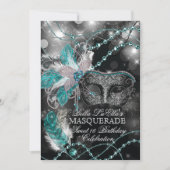 Mardi Gras Masquerade Birthday Party Uitnodiging (Voorkant)