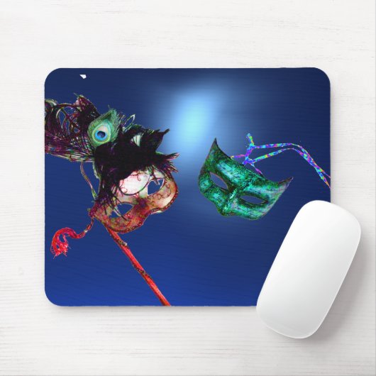 MARDI GRAS MASQUERADE blauw Muismat (Met muis)