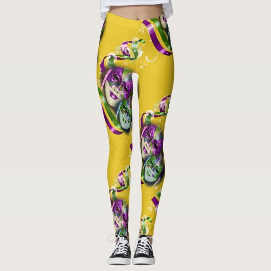 Mardi gras masquerade costuum party leggings (Voorkant)