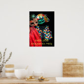 MARDI GRAS MASQUERADE COUPLE, HARLEQUIN COSTUME POSTER (Keuken)