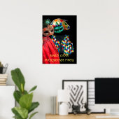 MARDI GRAS MASQUERADE COUPLE, HARLEQUIN COSTUME POSTER (Thuiskantoor)