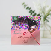 MARDI GRAS MASQUERADE EN CONFETTI zijde Kaart (Staand voorkant)