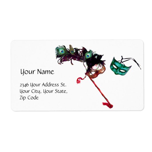 MARDI GRAS MASQUERADE ETIKET (Voorkant)