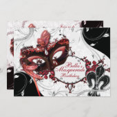 Mardi Gras Masquerade Feestuitnodigingen Kaart (Voorkant / Achterkant)