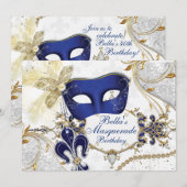 Mardi Gras Masquerade Feestuitnodigingen Kaart (Voorkant / Achterkant)