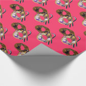 MARDI GRAS MASQUERADE fuchsia Cadeaupapier (Hoek)