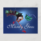 MARDI GRAS MASQUERADE gem blauw Briefkaart (Voorkant)