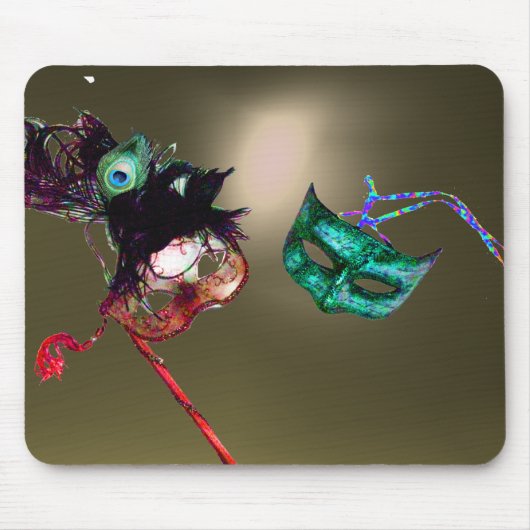 MARDI GRAS MASQUERADE grijs Muismat (Voorkant)
