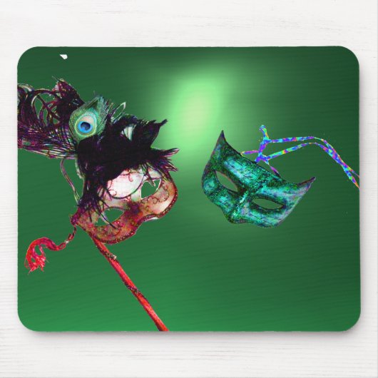 MARDI GRAS MASQUERADE groen Muismat (Voorkant)