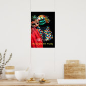 MARDI GRAS MASQUERADE, HARLEQUIN COSTUME MONOGRAM POSTER (Keuken)