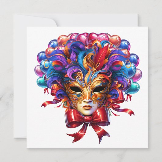 Mardi Gras Masquerade Kaart (Voorkant)