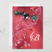 MARDI GRAS MASQUERADE, MAGIC BERRIES MONOGRAM silk Kaart (Voorkant)