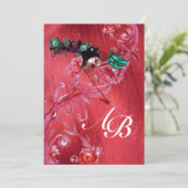 MARDI GRAS MASQUERADE, MAGIC BERRIES MONOGRAM silk Kaart (Staand voorkant)