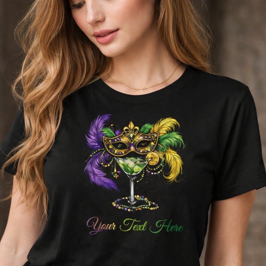 Mardi Gras Masquerade Mask & Martini Party Tri-Blend Shirt
