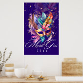 Mardi Gras Masquerade Mask | PAARSE POSTER (Keuken)