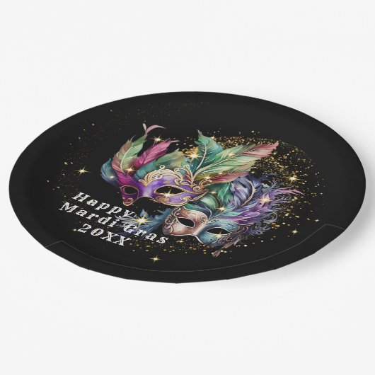 Mardi Gras Masquerade Mask Papieren Bordje (Gekanteld)