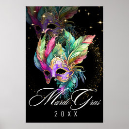 Mardi Gras Masquerade Mask | Zwart Poster