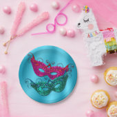 Mardi Gras Masquerade maskeert Borden Papieren Bordje (Feest)