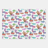 Mardi Gras Masquerade maskeert heldere Waterverf Inpakpapier Vel (Voorkant 3)