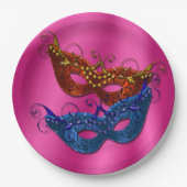 Mardi Gras Masquerade maskeert papieren Bord 9" (Voorkant)
