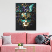 Mardi Gras Masquerade Masker Cosplay Design Canvas Afdruk (Insitu (Woonkamer))