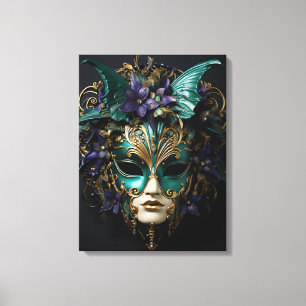 Mardi Gras Masquerade Masker Cosplay Design Canvas Afdruk